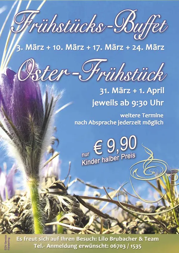 Buffet- und Speisekarte
